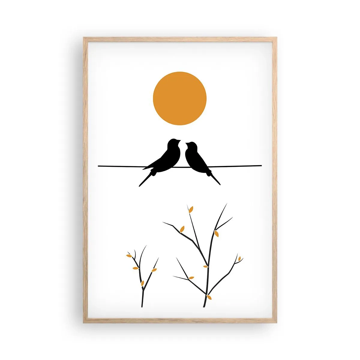 Póster en marco roble claro - Noche de ruiseñores - 61x91 cm