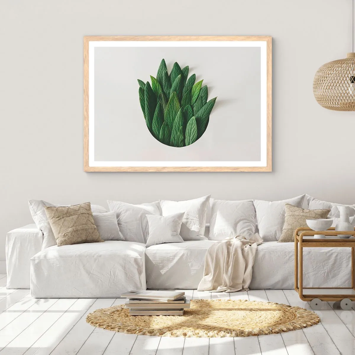 Póster en marco roble claro - Curiosidad desenfrenada - 50x40 cm