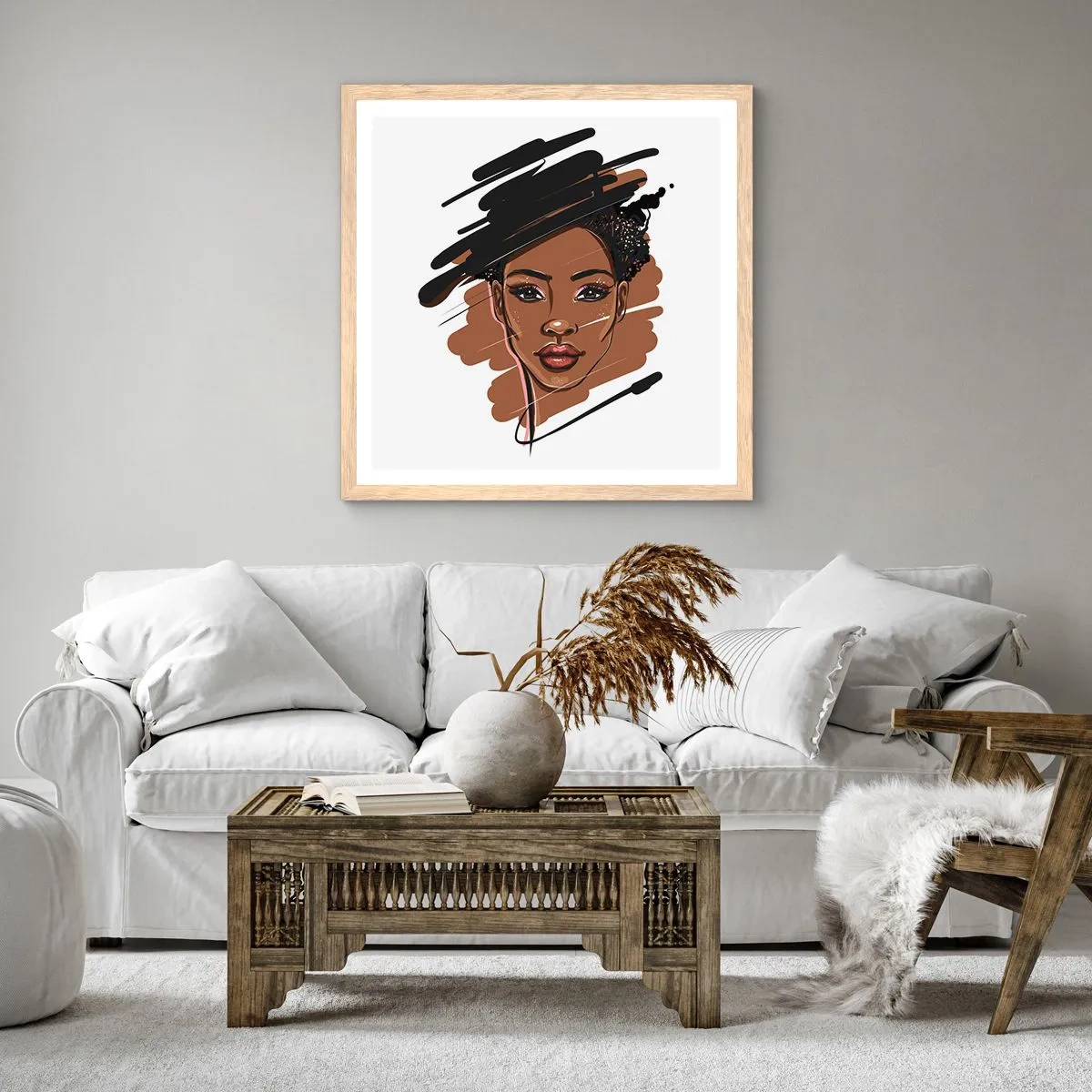 Póster en marco roble claro - Dulce como el chocolate - 40x40 cm