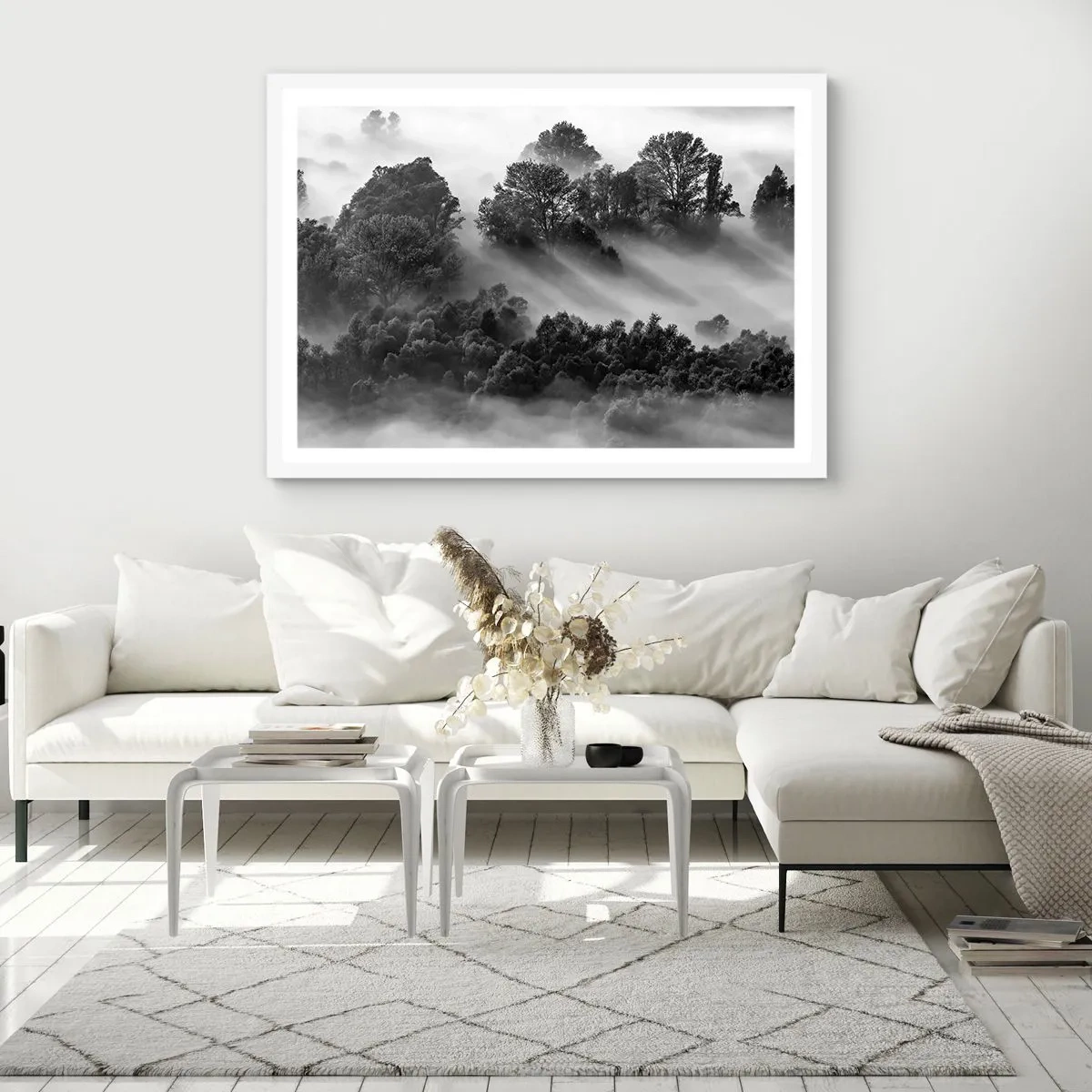 Póster en marco blanco - Levantarse del sueño - 50x40 cm