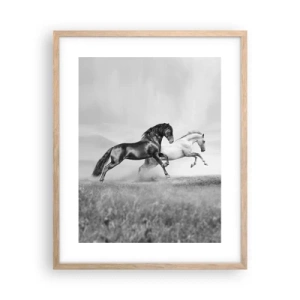 Póster en marco roble claro - Ángeles y demonios - 40x50 cm