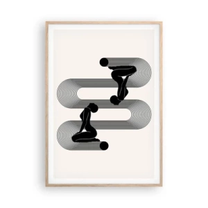 Póster en marco roble claro - Simetría sensual - 70x100 cm