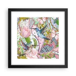 Póster en marco negro - Enredado en las vides - 30x30 cm