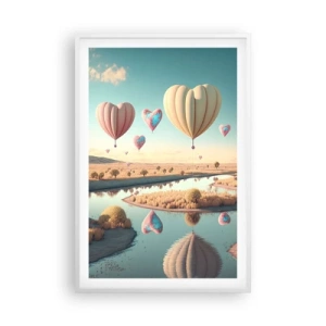 Póster en marco blanco - El amor te hace volar - 61x91 cm