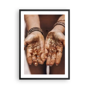 Póster en marco negro - Manos con brillo brillante - 50x70cm - Un regalo para ti - Decoración de pared moderna para salón y dormitorio ARTTOR