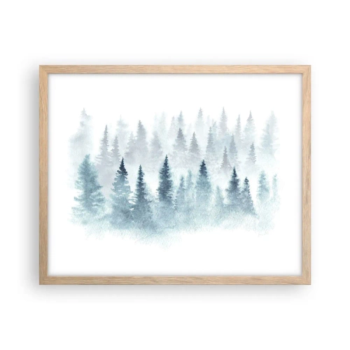 Póster en marco roble claro - Envuelto en la niebla - 50x40 cm