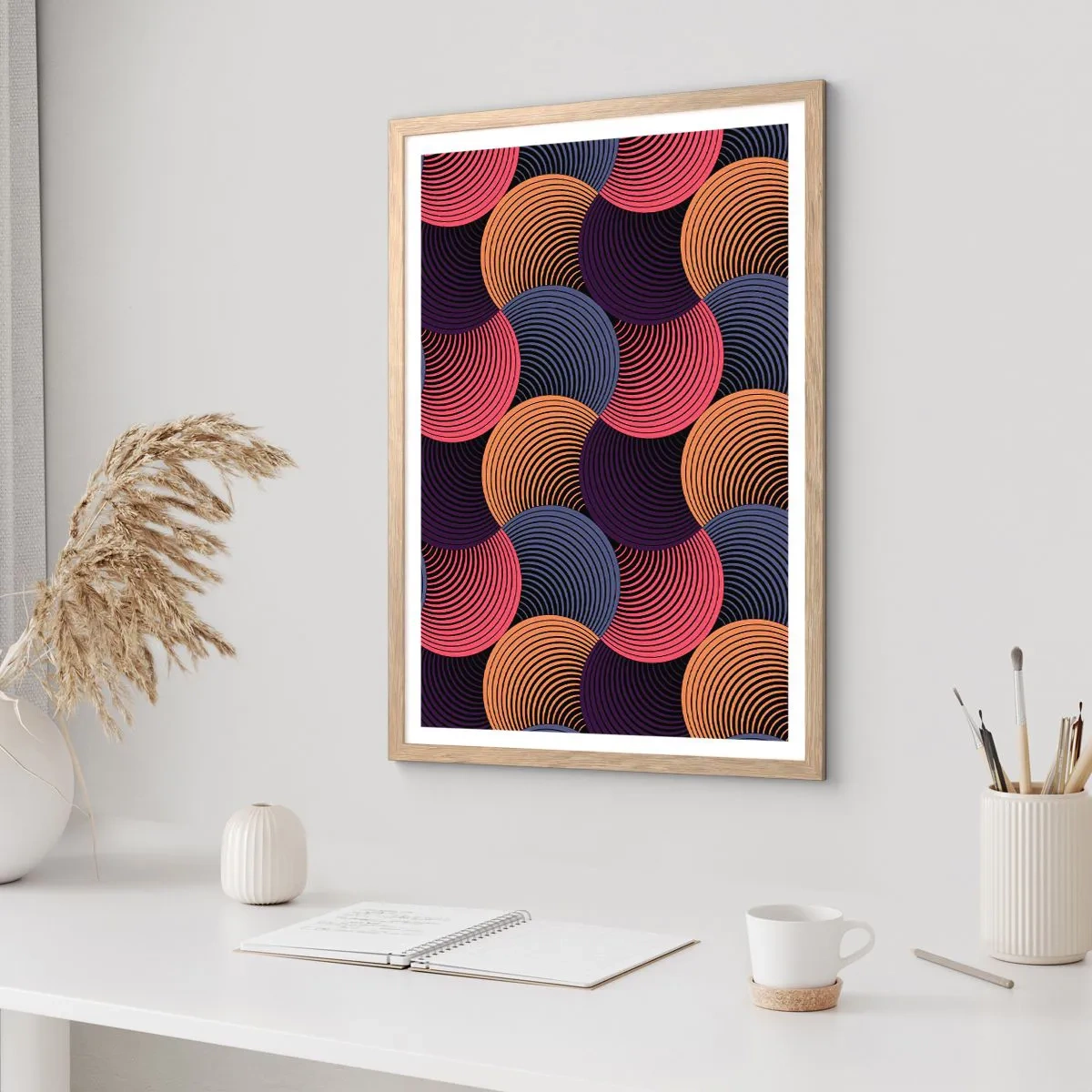 Póster en marco roble claro - En un ritmo circular - 30x40 cm