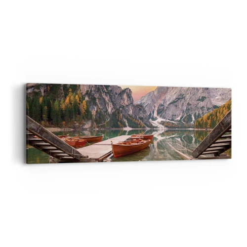Cuadro sobre lienzo - Impresión de Imagen - Espejo entre montañas - 90x30 cm