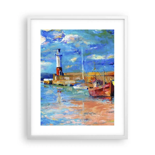 Póster en marco blanco - Tarde en la bahía del arco iris - 40x50 cm