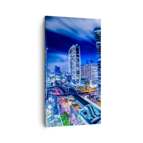 Cuadro sobre lienzo - Impresión de Imagen - Ritmos de la ciudad nocturna - 45x80 cm