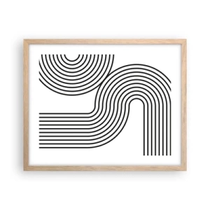 Póster en marco roble claro - En una curva - 50x40 cm