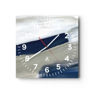 Reloj de pared - Reloj de vidrio - Encuentro con el blanco - 30x30 cm