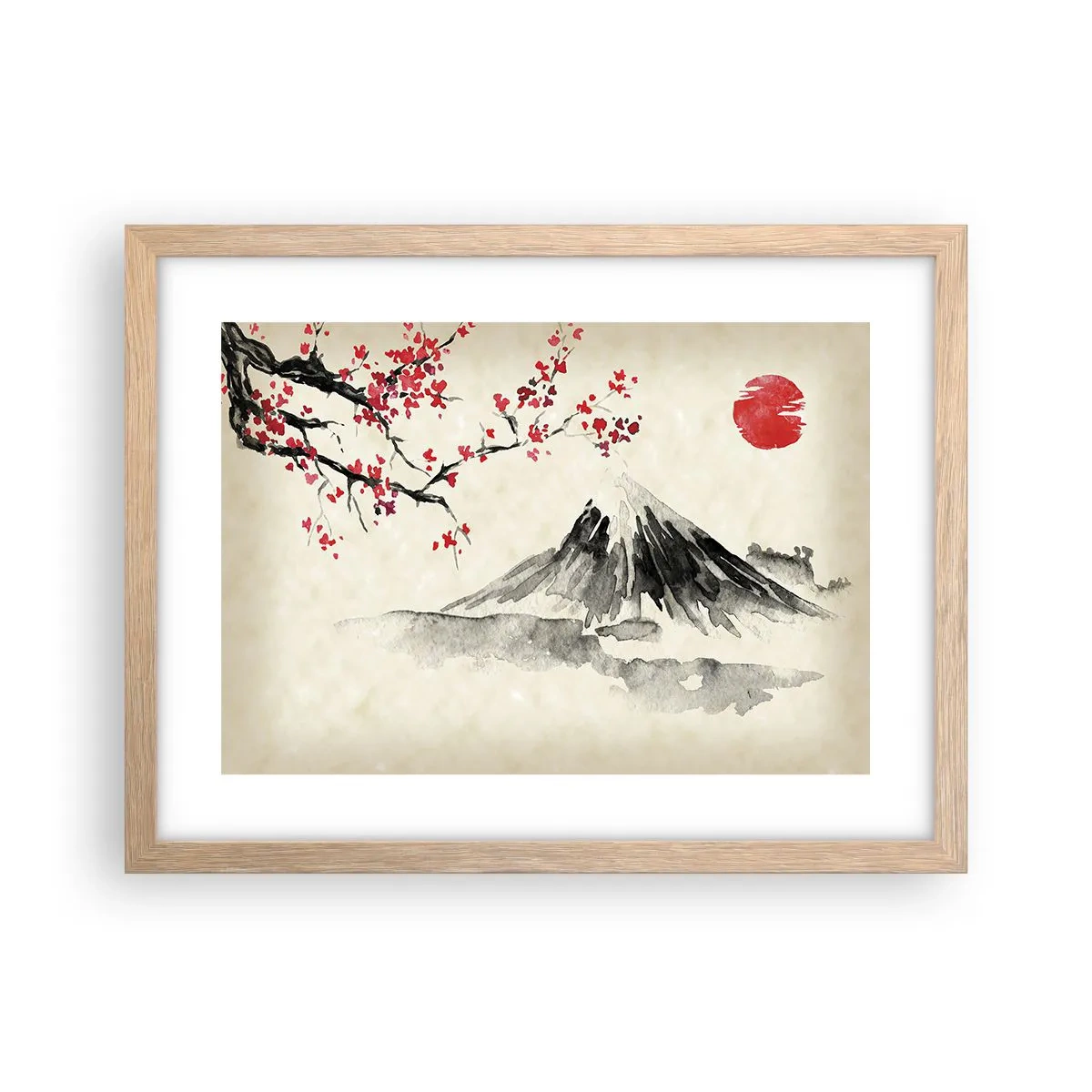 Póster en marco roble claro - Enamórate de Japón - 40x30 cm