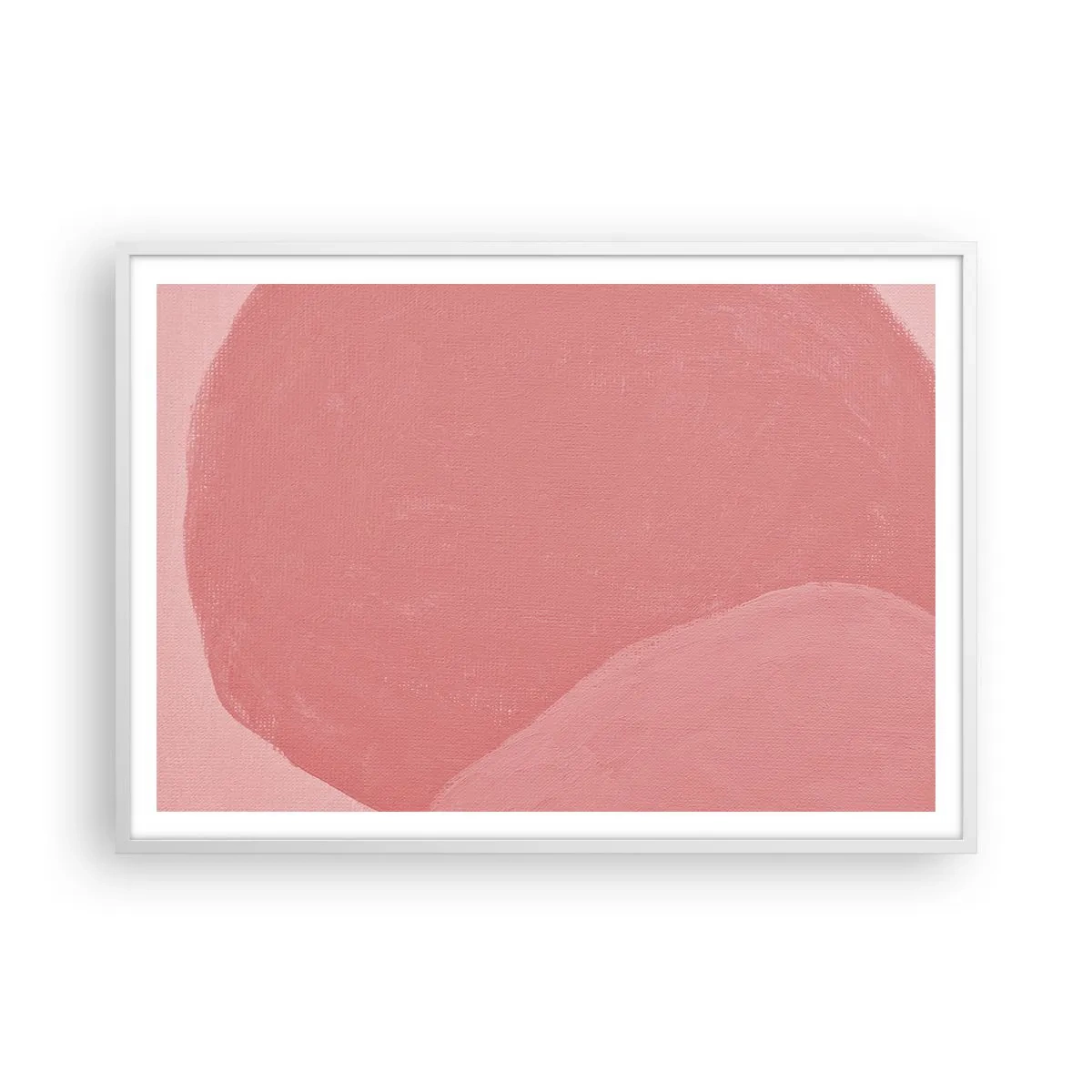 Póster en marco blanco - Composición orgánica en rosa - 100x70 cm