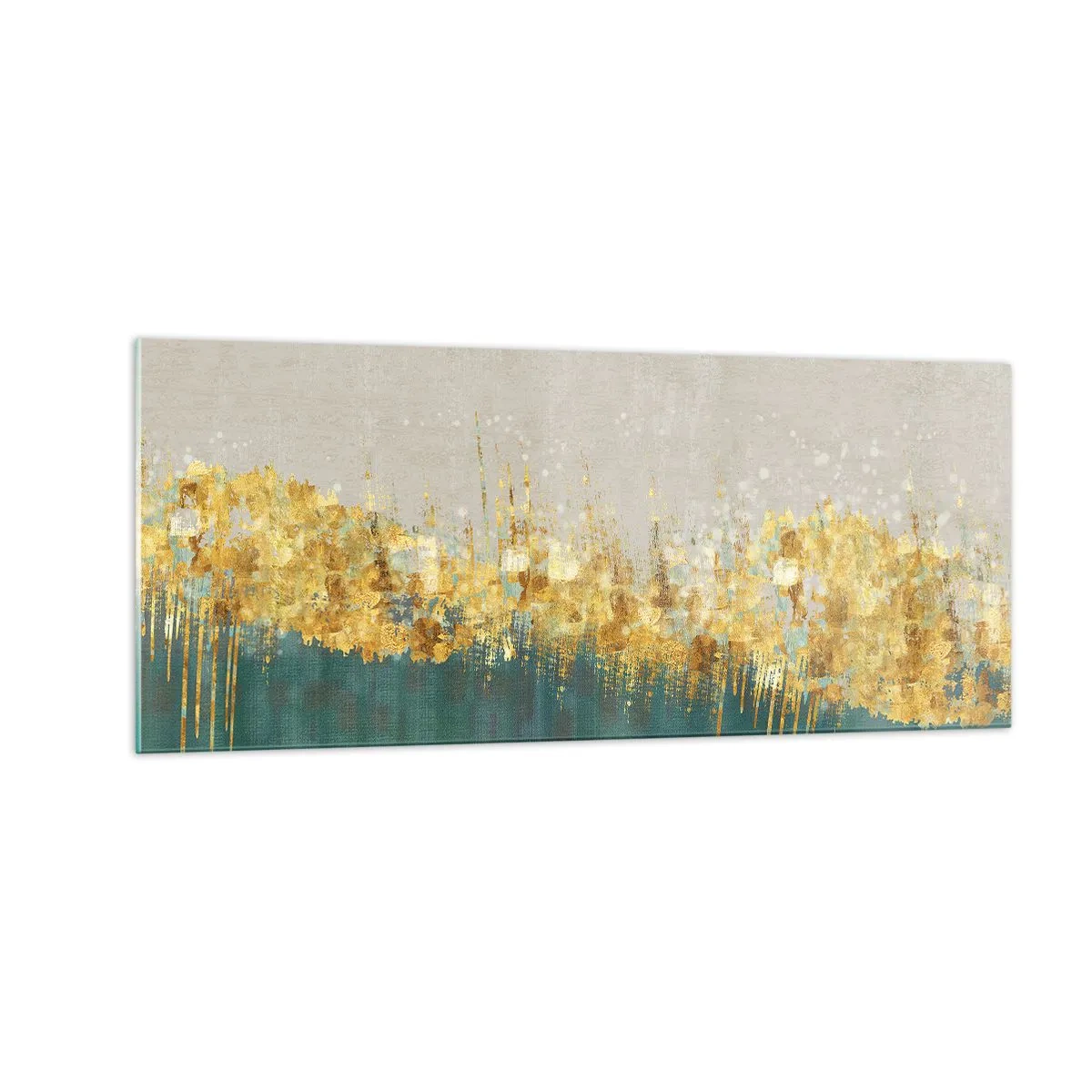 Cuadro sobre vidrio - Impresiones sobre Vidrio - La frontera dorada - 100x40 cm