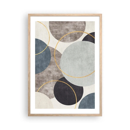 Póster en marco roble claro - Círculo tras círculo - 50x70 cm