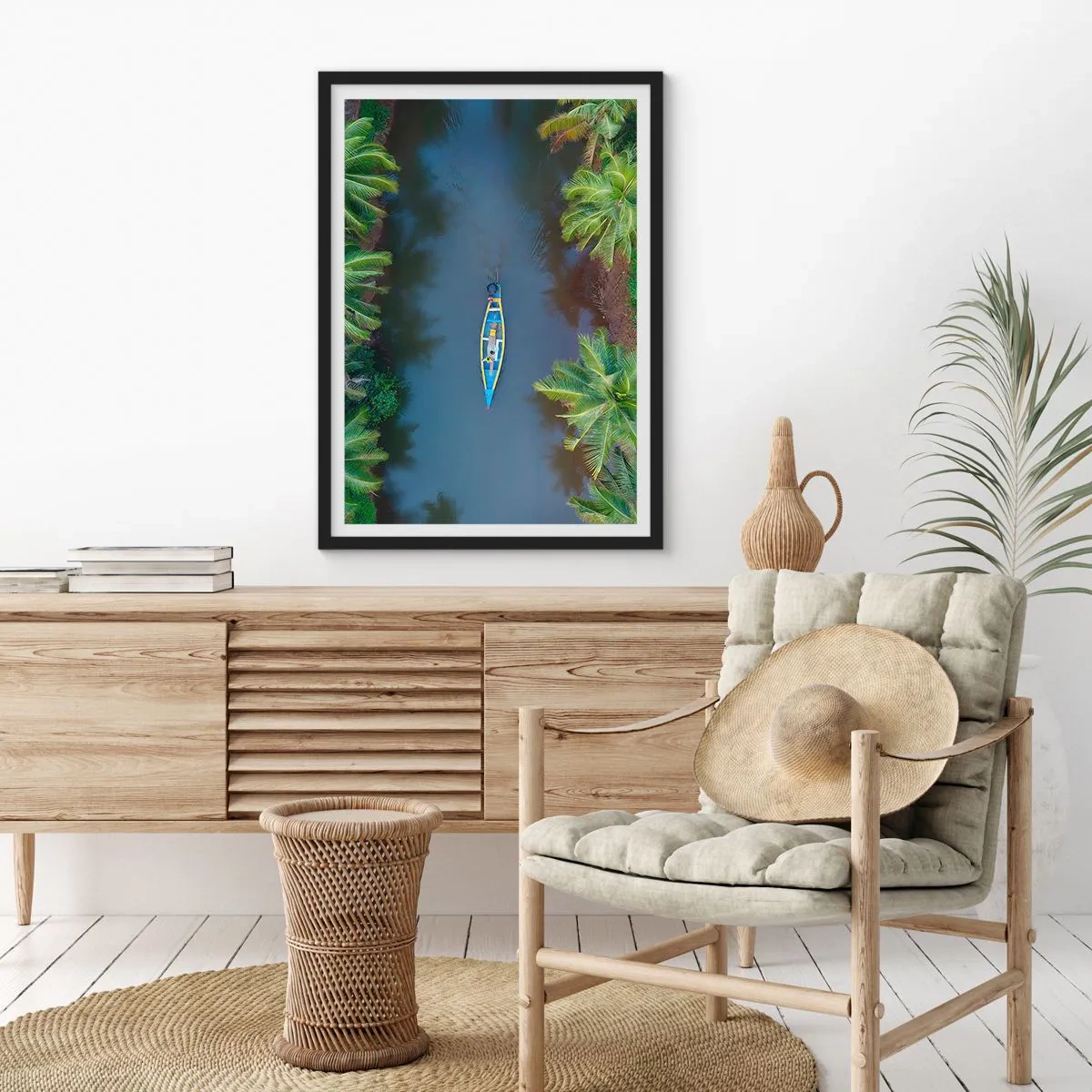 Póster en marco negro - En un sendero tropical - 61x91 cm