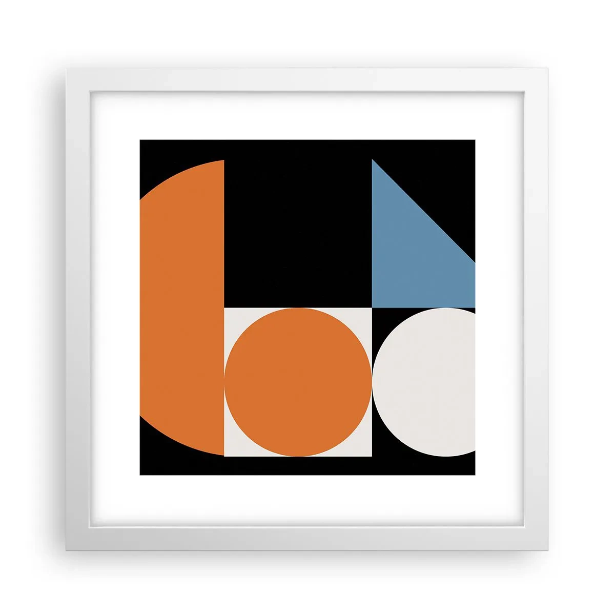 Póster en marco blanco - Diseño con figuras - 30x30 cm