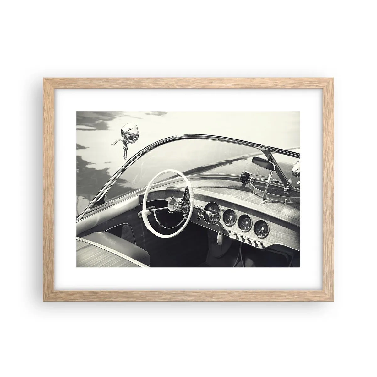 Póster en marco roble claro - Tiempo para los ricos - 40x30 cm