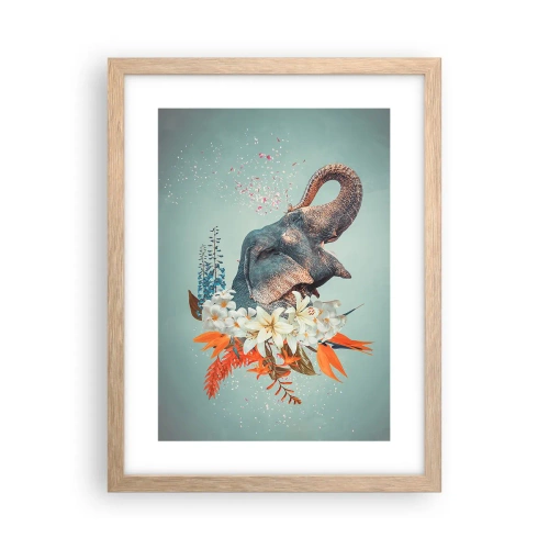 Póster en marco roble claro - Un grito de alegría - 30x40 cm