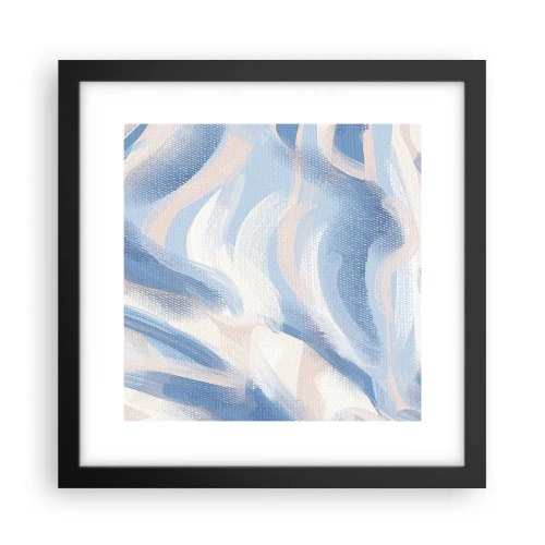 Póster en marco negro - Ondas azules - 30x30 cm