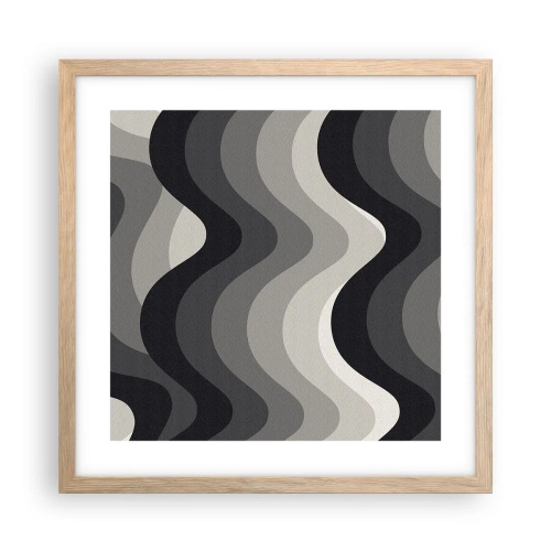 Póster en marco roble claro - Ola tras ola - 40x40 cm