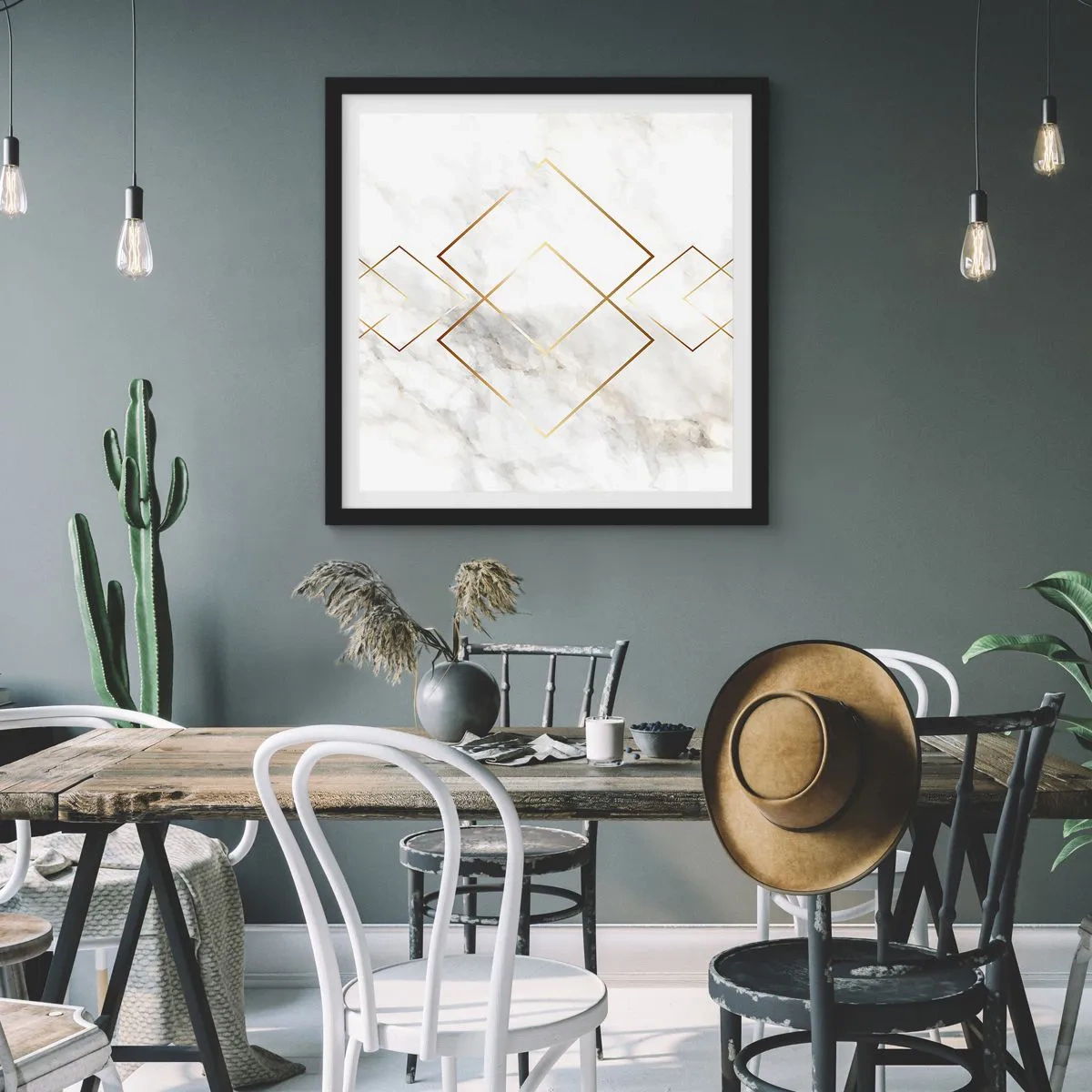 Póster en marco negro - Una vista al infinito - 60x60 cm