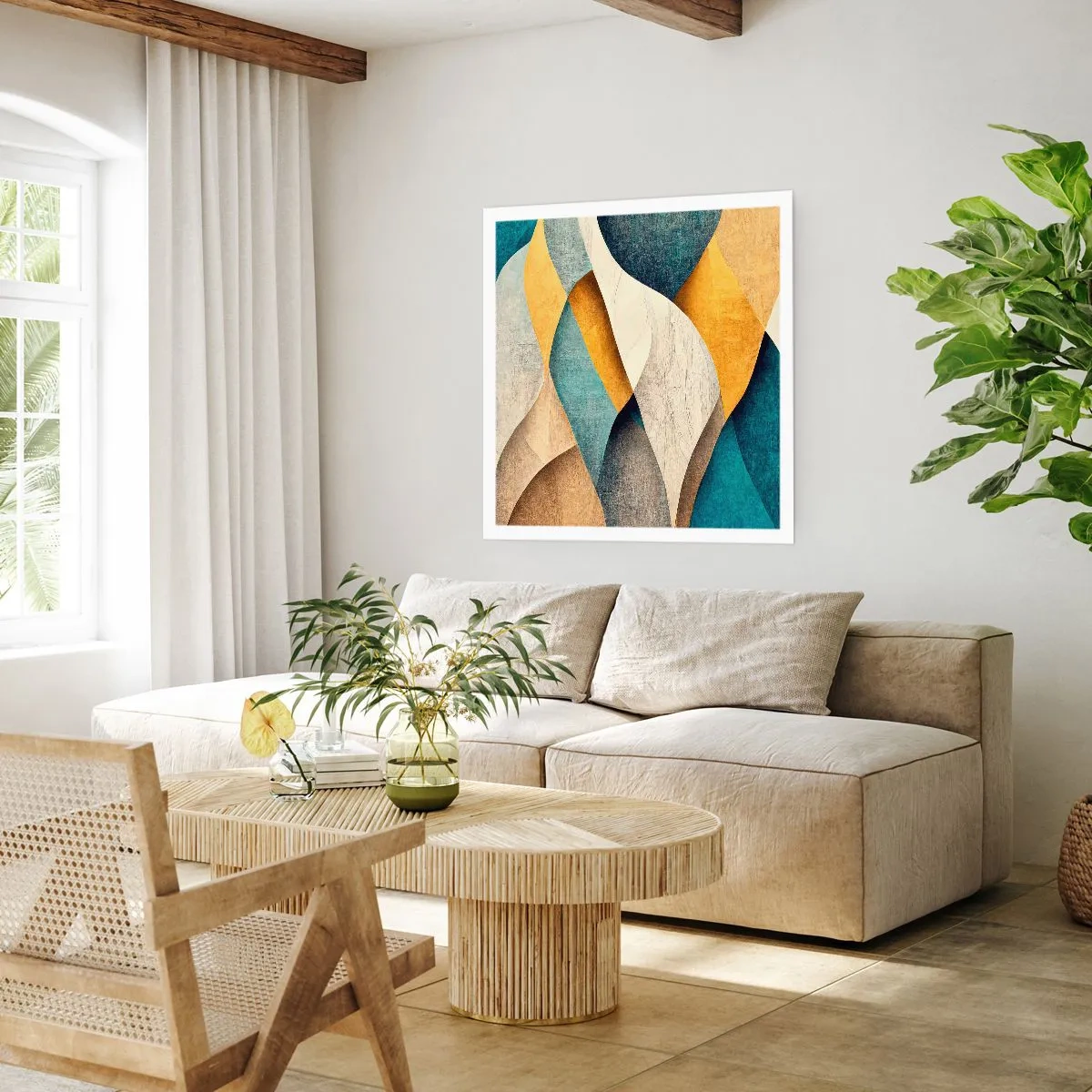 Póster - Ritmo y ondulación - 40x40 cm