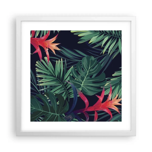 Póster en marco blanco - Encender el color verde - 40x40 cm