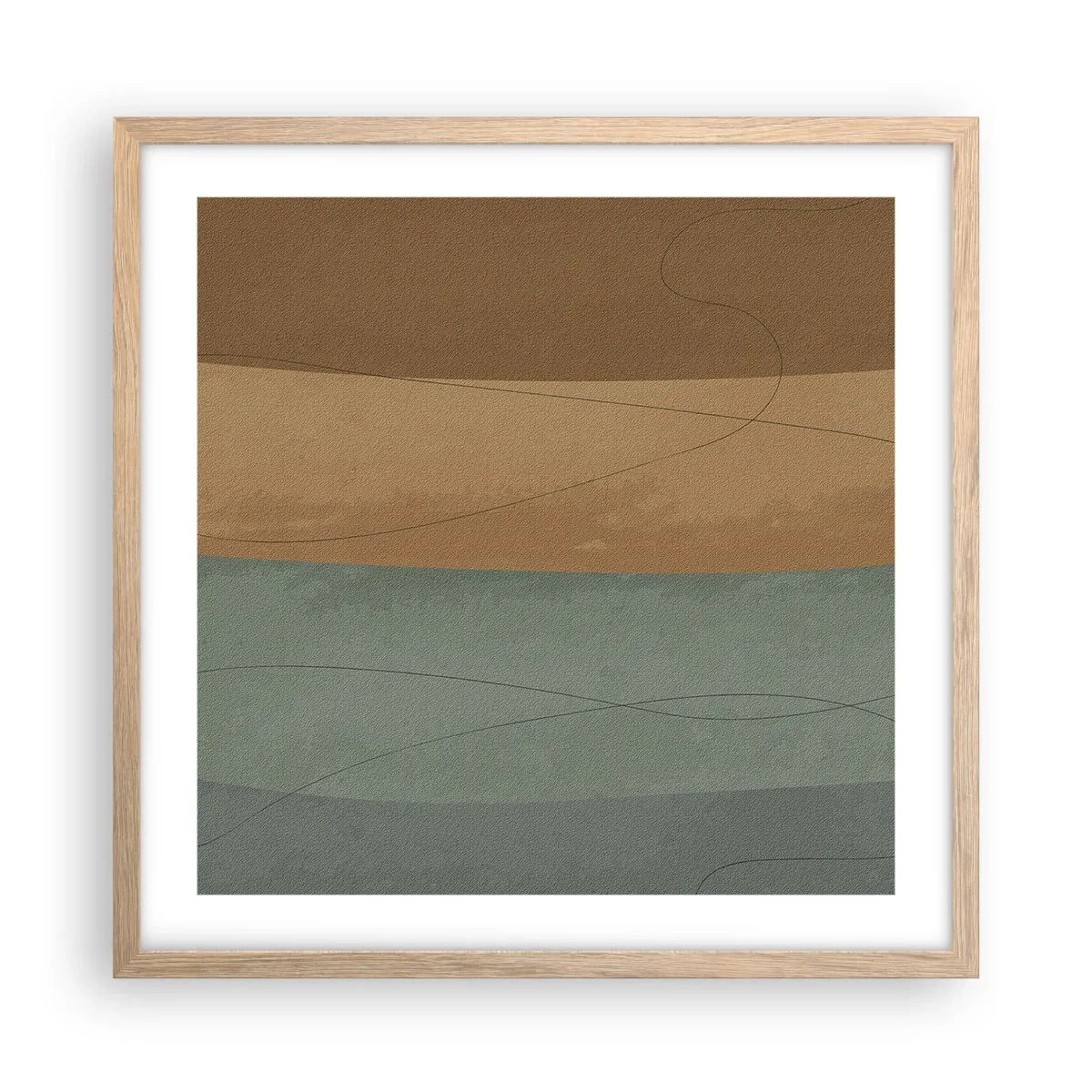 Póster en marco roble claro - Composición horizontal - 50x50 cm