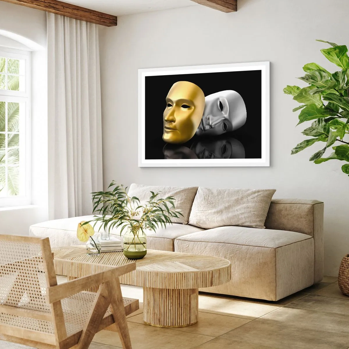 Póster en marco blanco - La vida es un teatro - 70x50 cm