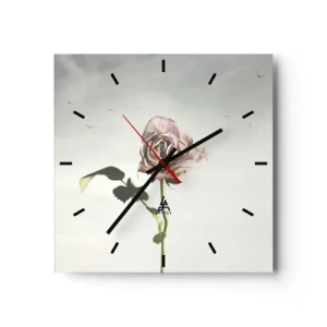 Reloj de pared - Reloj de vidrio - Bienvenida a la primavera - 40x40 cm
