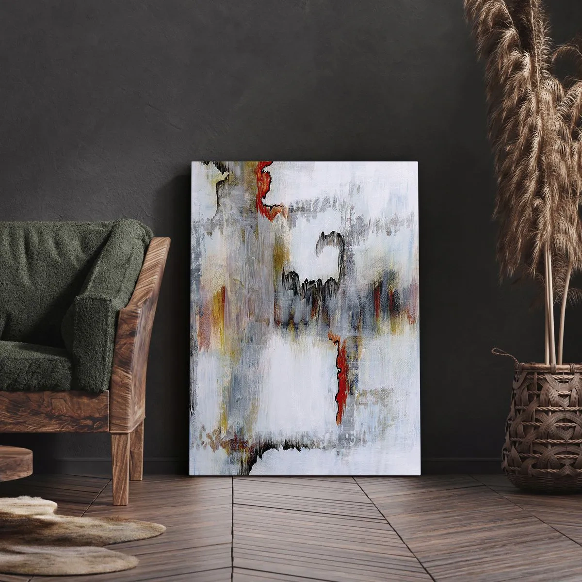 Cuadro sobre lienzo - Impresión de Imagen - Patrón abstracto con colores vivos sobre un fondo claro. - 70x100cm - Abstracto sobre el agua - Decoración de pared moderna para salón y dormitorio ARTTOR