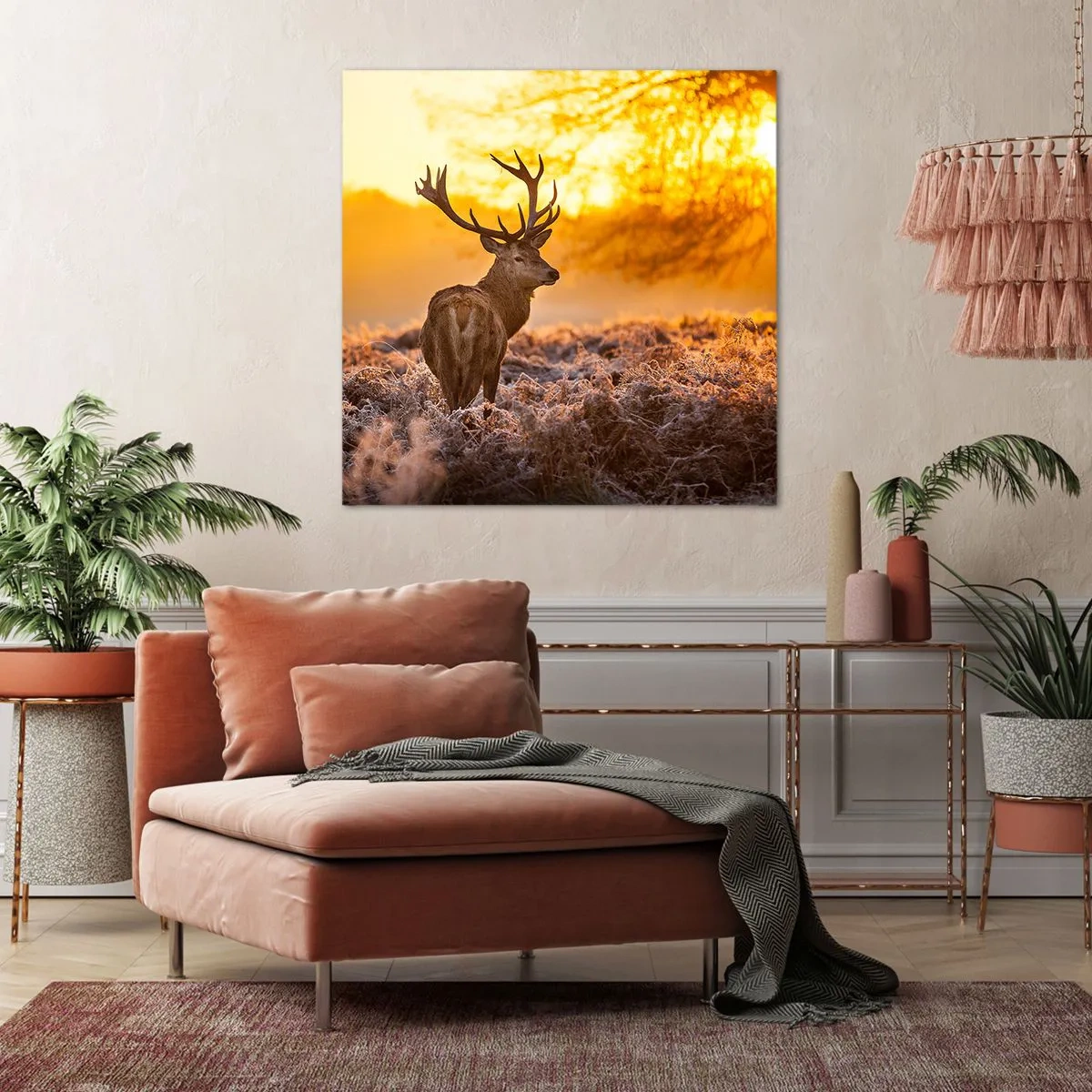 Cuadro sobre lienzo - Impresión de Imagen - Rey del bosque de otoño - 70x70 cm