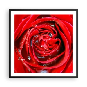 Póster en marco negro - En gotas de rocío - 60x60 cm