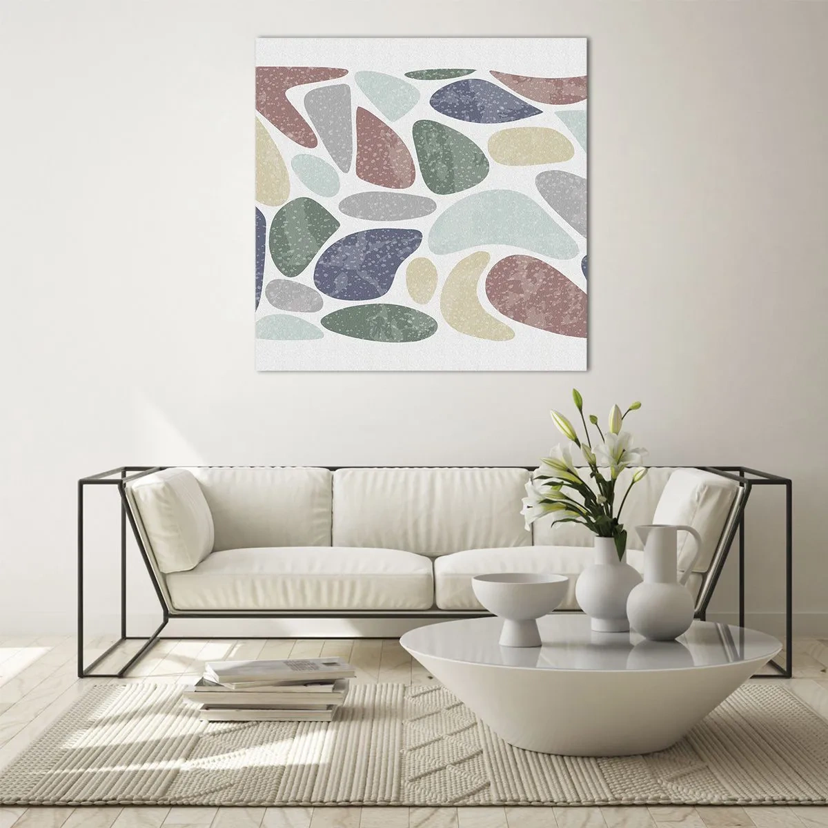 Cuadro sobre vidrio - Impresiones sobre Vidrio - Mosaico de colores empolvados - 40x40 cm