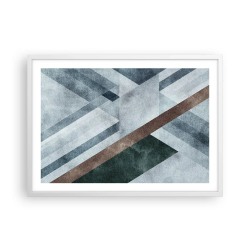 Póster en marco blanco - Sofisticada elegancia de la geometría - 70x50 cm