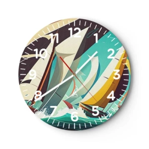 Reloj de pared - Reloj de vidrio - Afrontar los elementos - 30x30 cm