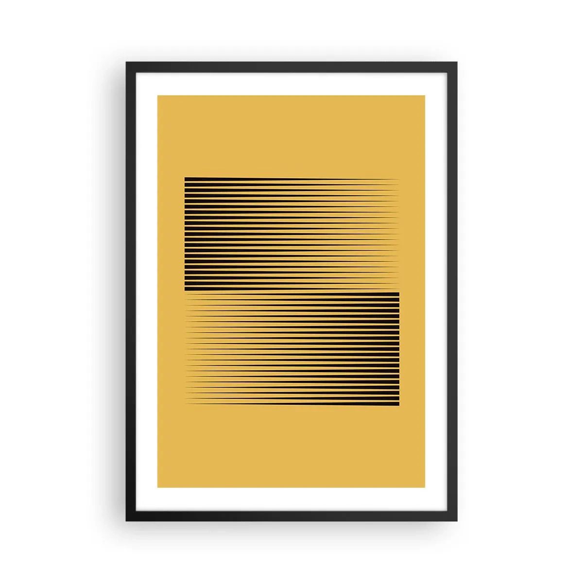 Póster en marco negro - Una composición minimalista de líneas sobre un fondo mostaza. - 50x70cm - Cuadrado de opuestos - Decoración de pared moderna para salón y dormitorio ARTTOR