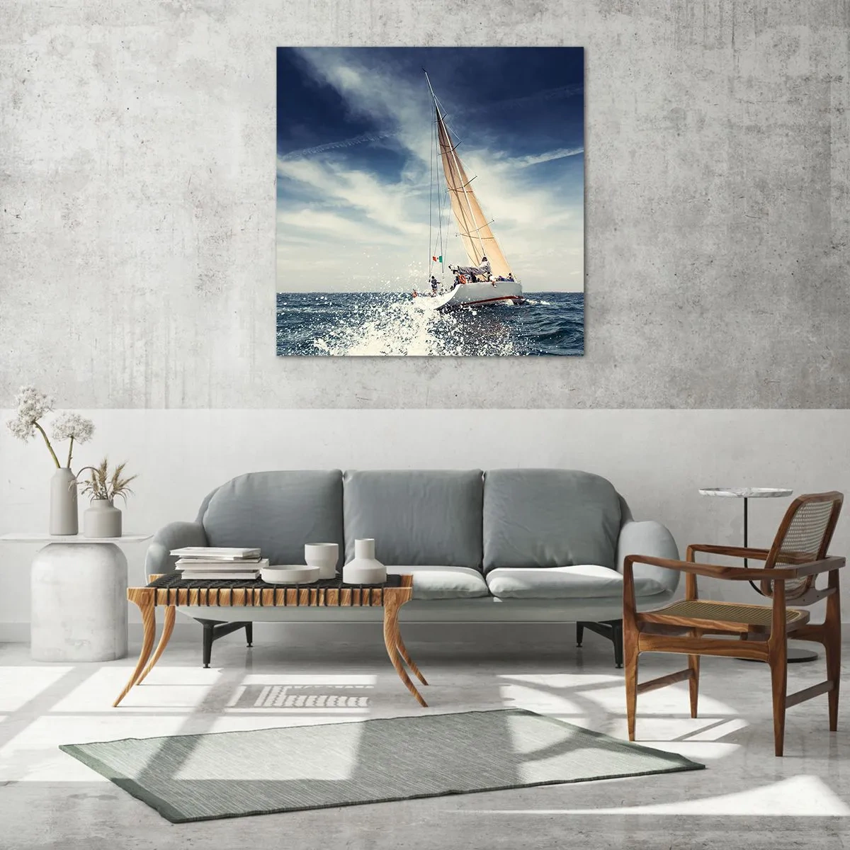 Cuadro sobre vidrio - Impresiones sobre Vidrio - ¡No nos alcanzarán! - 50x50 cm