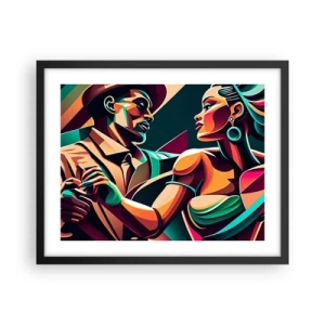 Póster en marco negro - Al ritmo del corazón - 50x40 cm