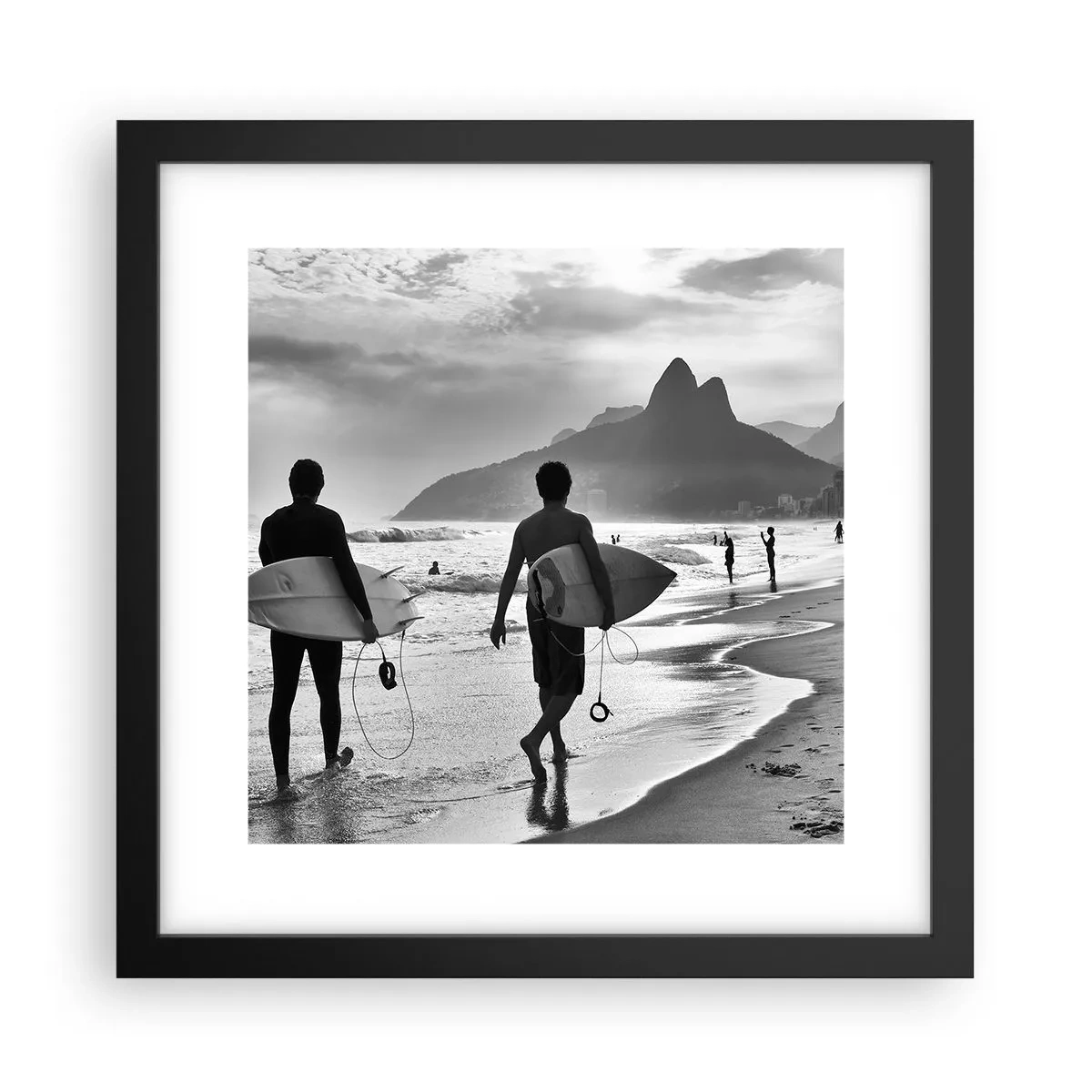 Póster en marco negro - Samba para una ola - 30x30 cm