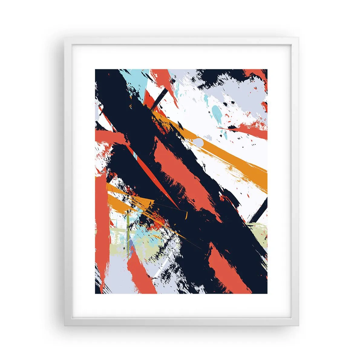 Póster en marco blanco - Composición dinámica - 40x50 cm