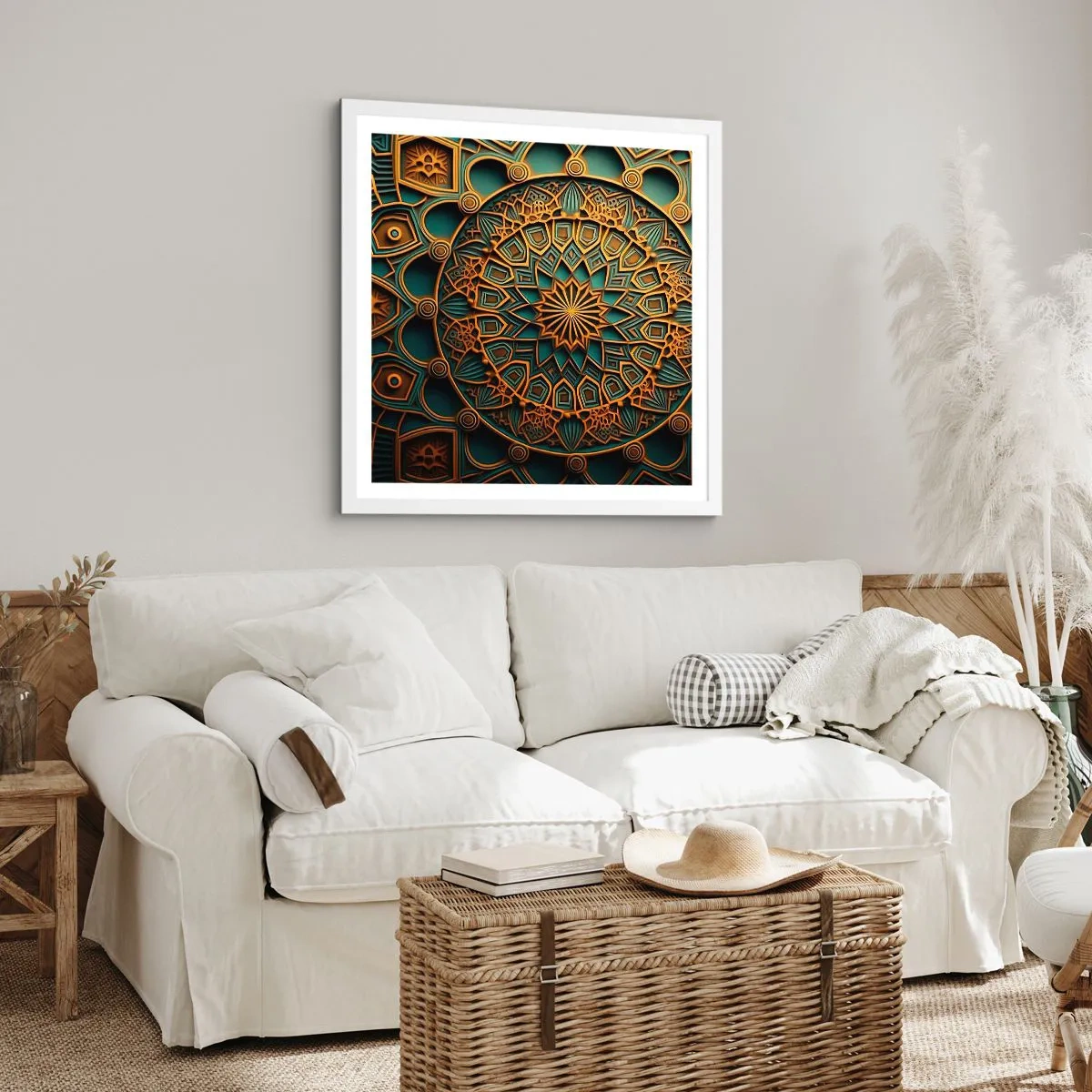 Póster en marco blanco - En un clima árabe - 50x50 cm