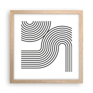 Póster en marco roble claro - En una curva - 30x30 cm