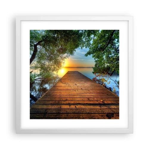 Póster en marco blanco - Tómate tu tiempo, siéntate - 40x40 cm