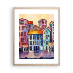 Póster en marco roble claro - Una ciudad como un cuento de hadas - 40x50 cm