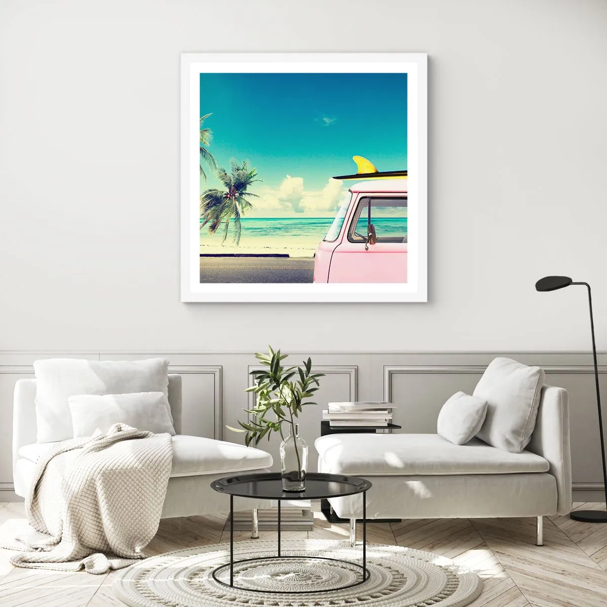 Póster en marco blanco - Comienzan las vacaciones - 30x30 cm