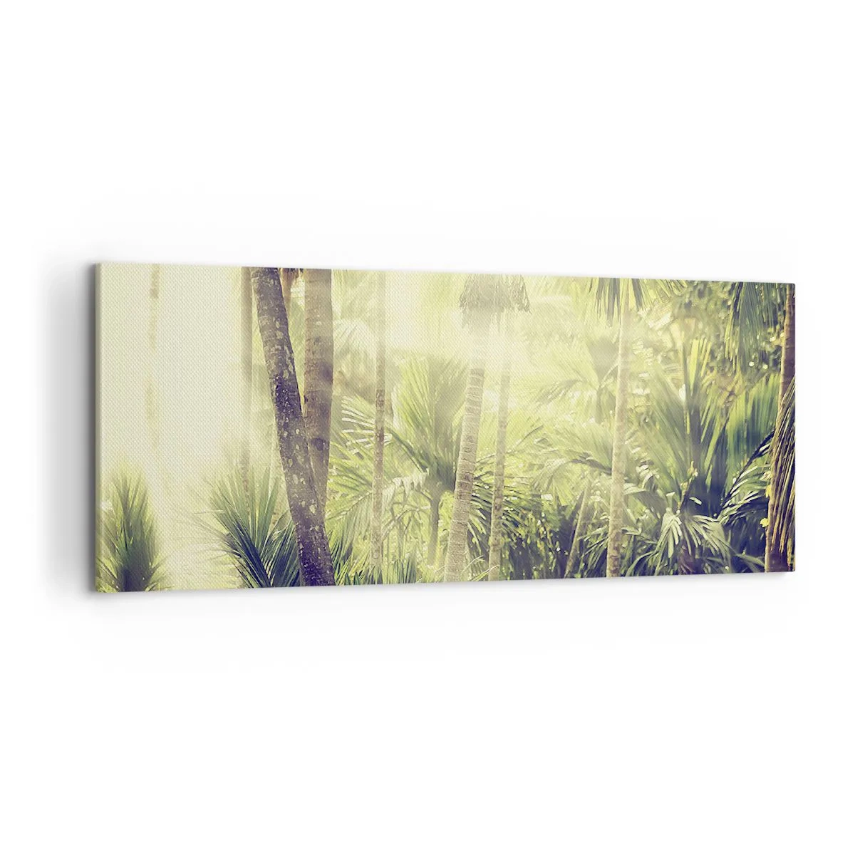 Cuadro sobre lienzo - Impresión de Imagen - En el cálido verde - 100x40 cm