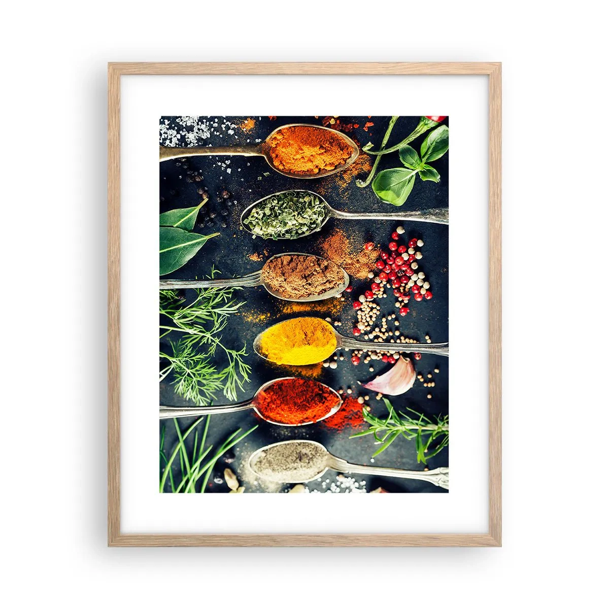 Póster en marco roble claro - Magia culinaria - 40x50 cm